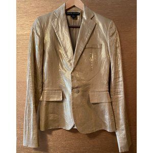 RALPH LAUREN JACKET GOLD LINEN BLAZER /PANTS